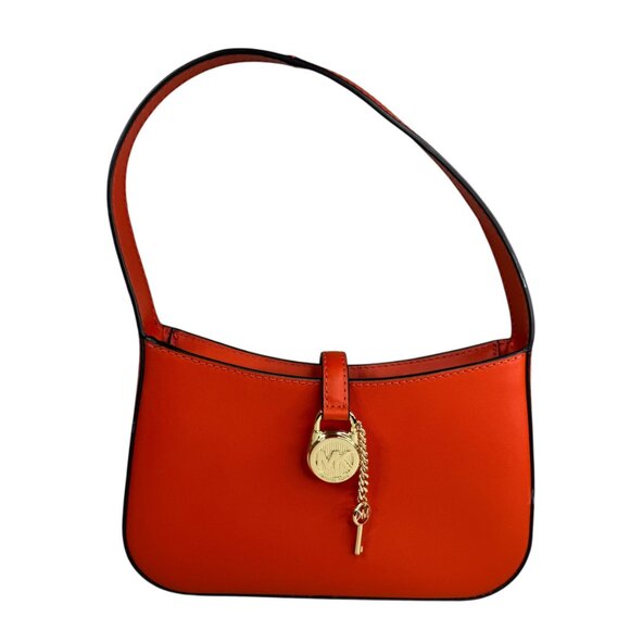 xxMichael Kors Lock Charm Small Shoulder Bag in Red Clay Leather NWOT - Picture 9 of 10